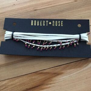 Robert Rose ivory w/tiny beading choker, NWT